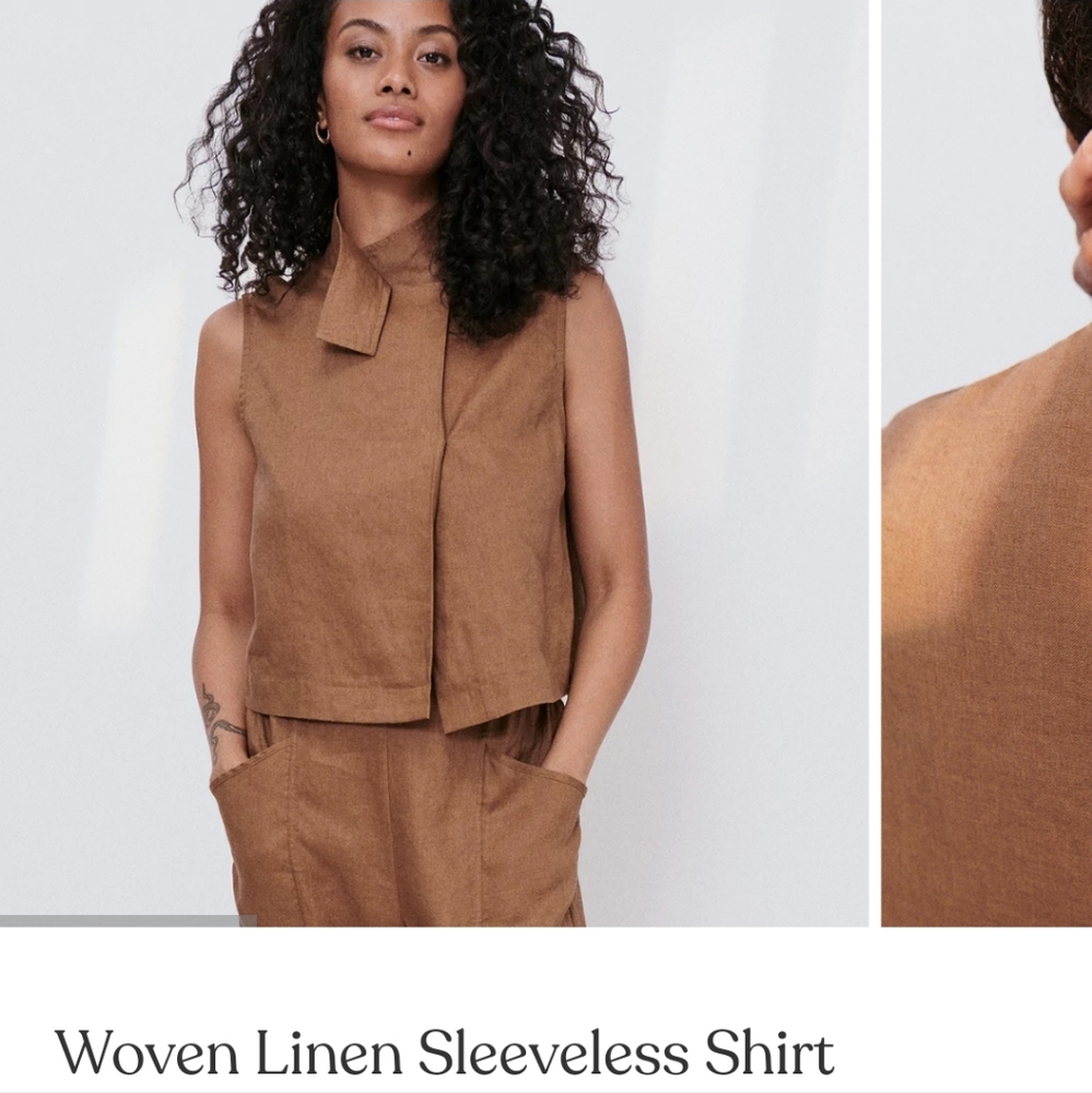 NWT XS Lunya Linen sleeveless Shirt